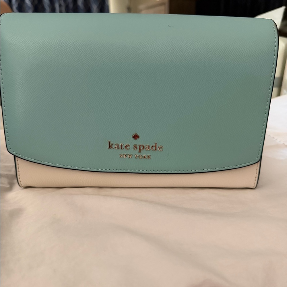 kate spade Aqua and Cream Crossbody Bag